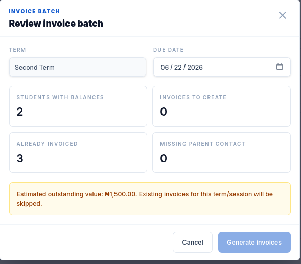 Kredl invoice preview